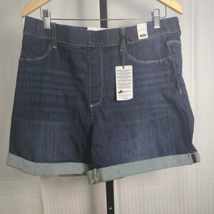 Judy Blue Dark Wash High Waist Denim Shorts Plus Size 3XL Cuffed‎ NWT